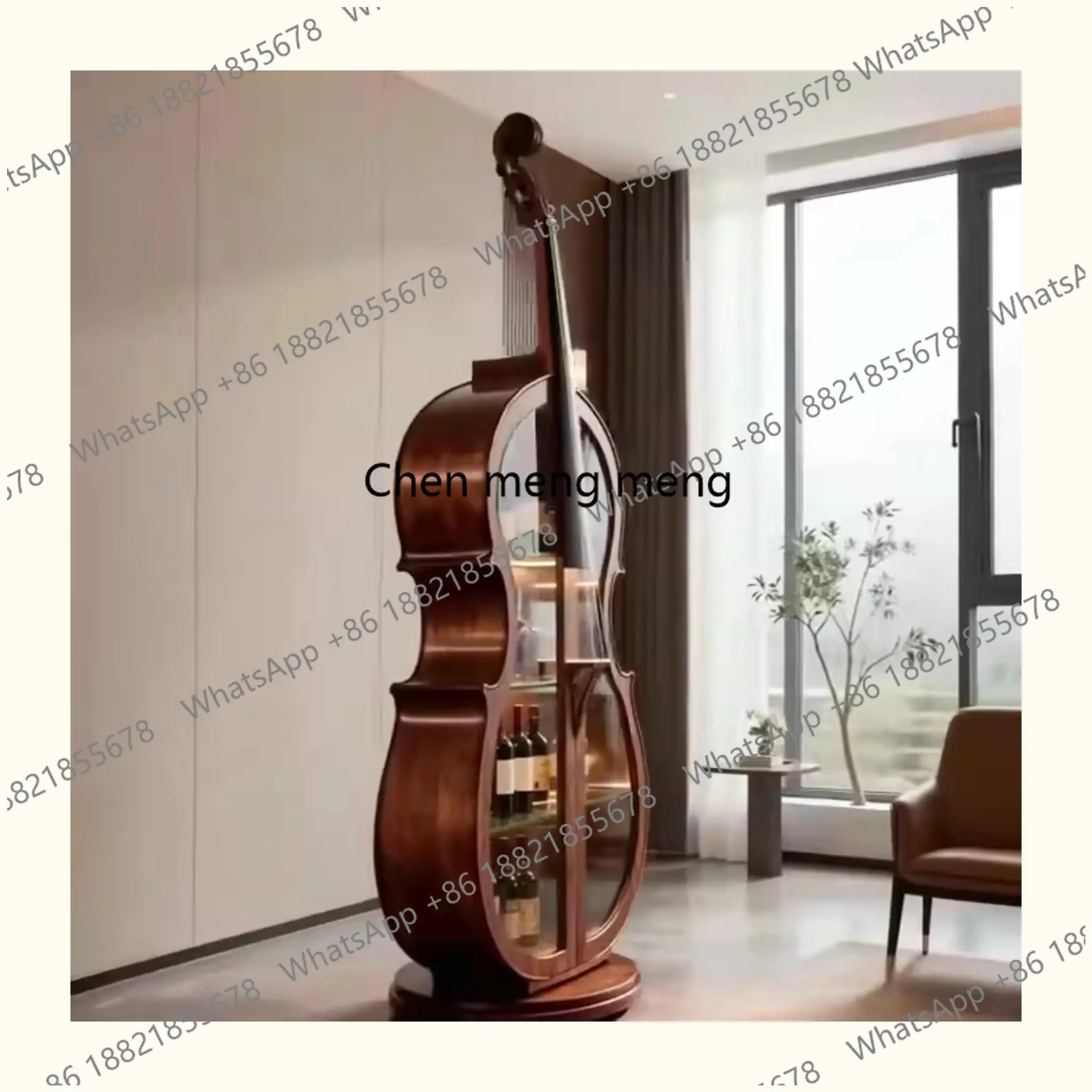 Immagine 6: Mobile Bar Americano con Vetrina per Vini, Design Europeo Irregolare, Estetico e Artistico, Arredamento per Bar