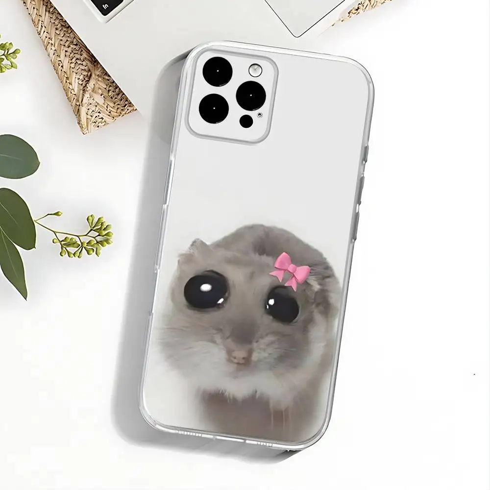 حافظة هاتف Sad Hamster Meme لهاتف iPhone 17,16,15,14,13,12,11 Pro,Max,Plus,X,XS,XR,SE4,E غطاء ناعم شفاف صغير #6