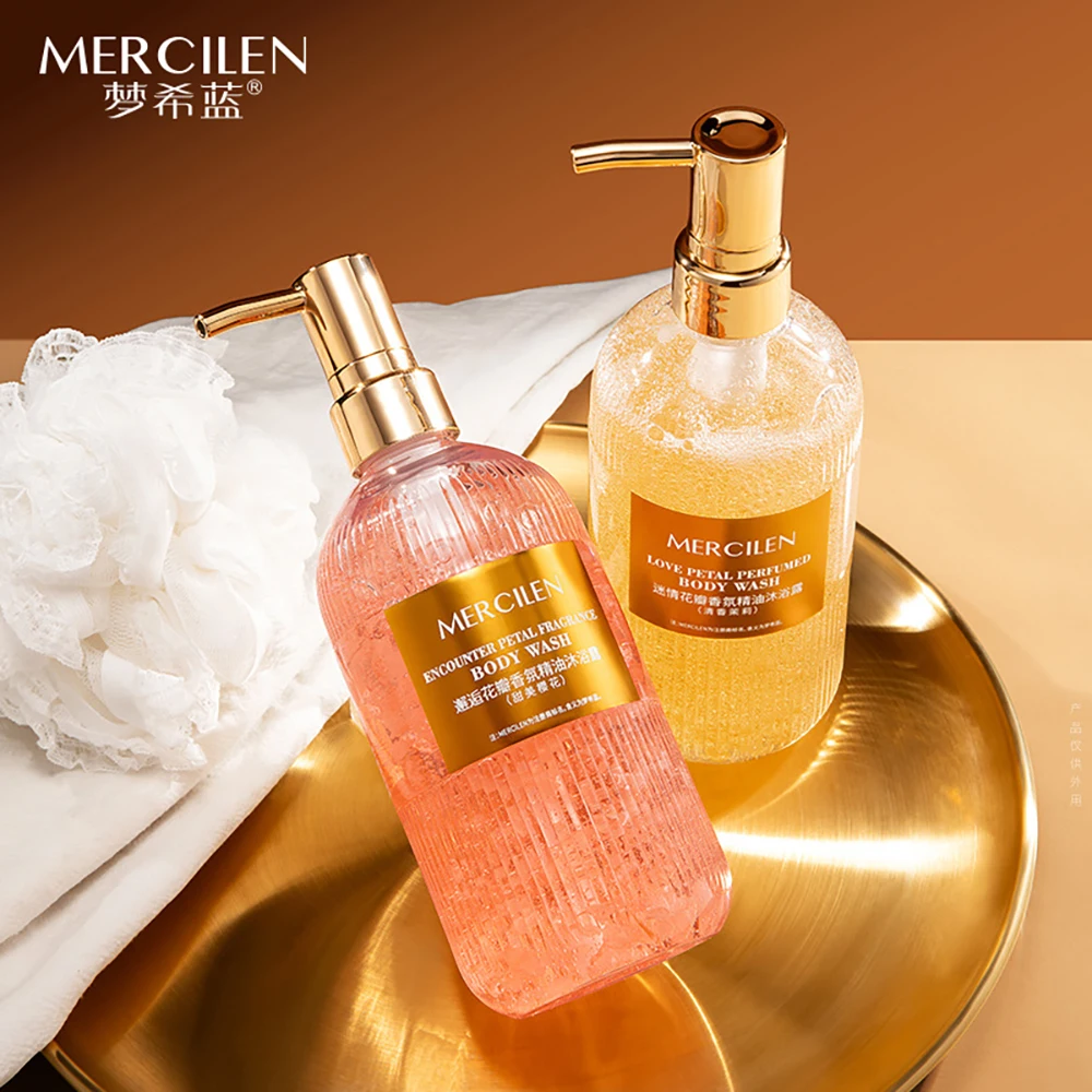 

500ml Sakura Jasmine Petal Essential Oil Shower Gel Deep Cleansing Long lasting Fragrance Moisturizing Aromatic Body Care Bath