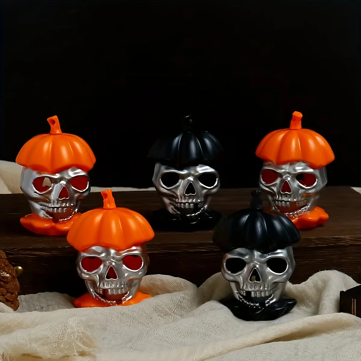ハロウィーン、怖いスカルライト、カラフルなナイトライト、ゴーストフェスティバル装飾小道具、ジャック-o-lantern用のLEDキャンドルライト