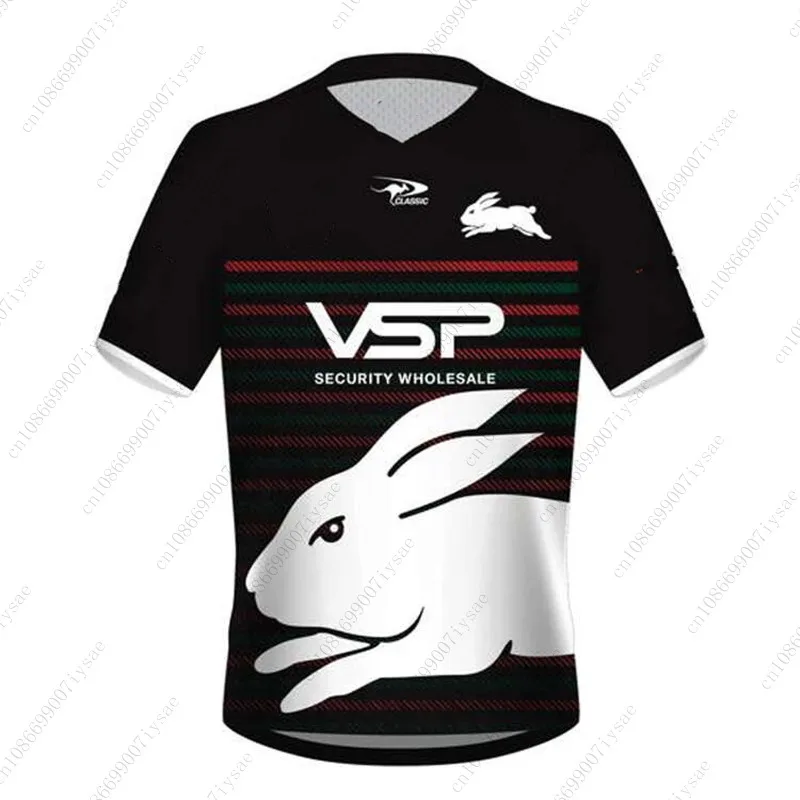 Newest Summer Mens Rabbitohs Team Rugby Jersey 24/25 New Arrival Breathable Training Football Uniform Oversized For Adult&Kid