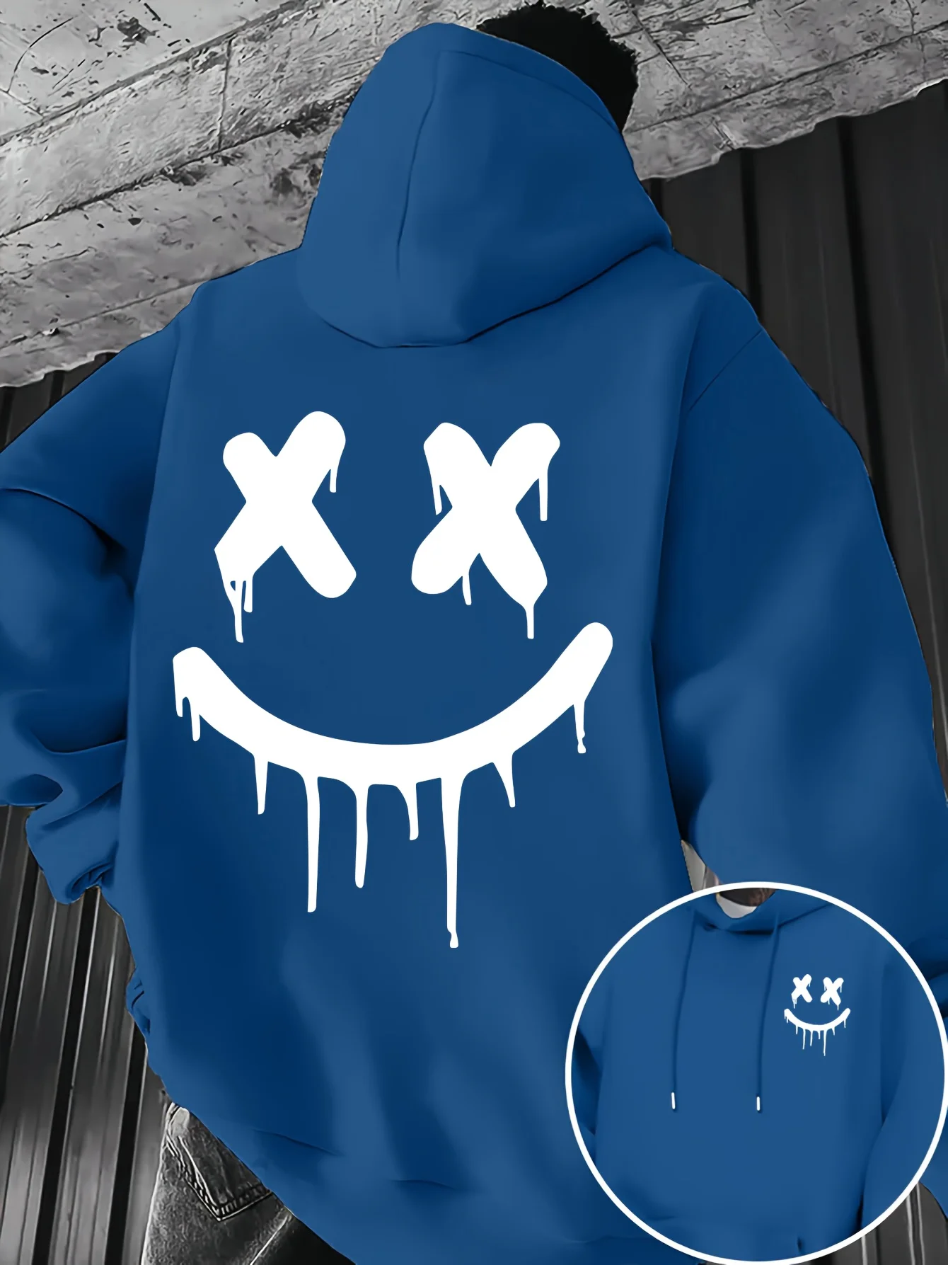 Herren 2026 Neuer Modischer Lustiger Smiley-Print Hoodie - Trendiger Lockerer Lässiger Kapuzenpullover – Detail 3