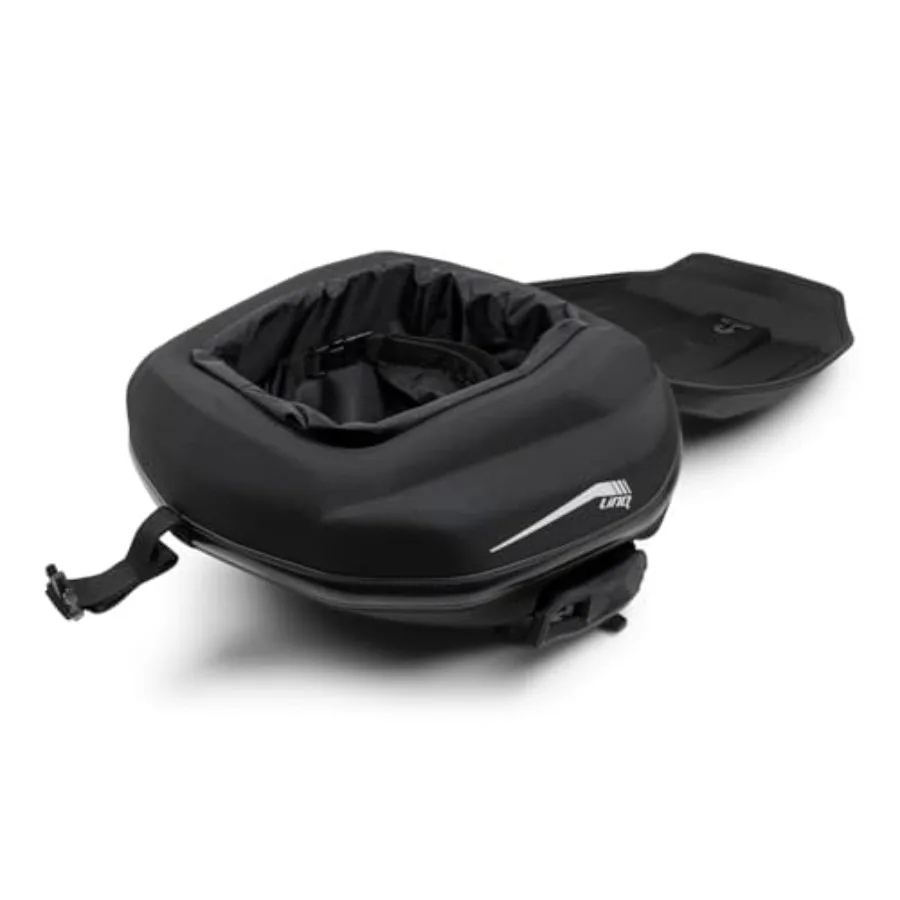 Snowmobile and motorcycle saddle bag, OEM SR 5.5 Gal 21L LinQ, durable polymer, black, quick-release mounting