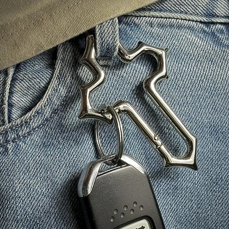2pcs Y2K Cross Carabiner Keychain Religious Crucifix Grunge Clasp Key Clip EDC Gift Outdoor