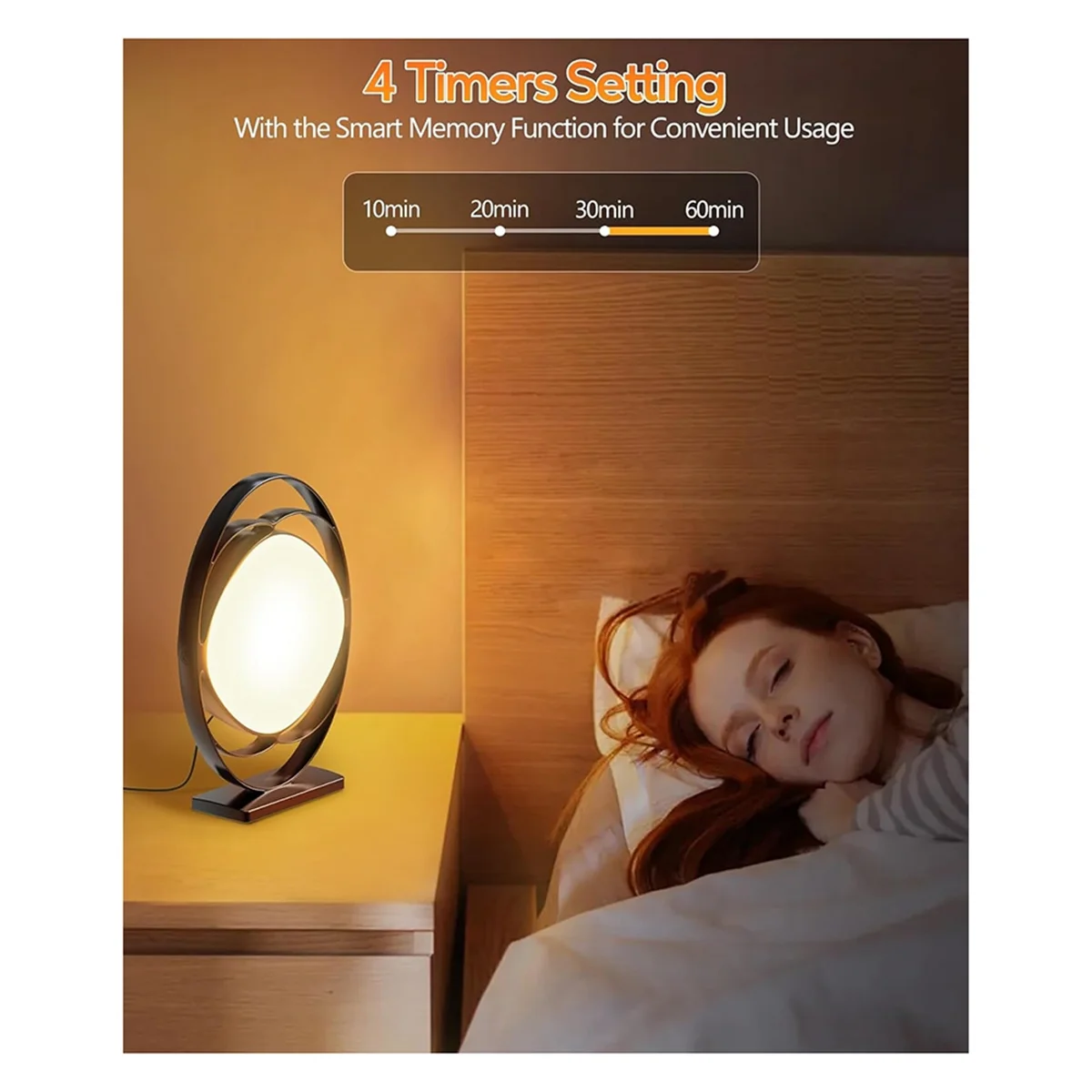 WFF Light Therapy Lamp,10000 Lux UV-Free Therapy Light with 3 Color Temperatures, 5 Adjustable Brightness US Plug