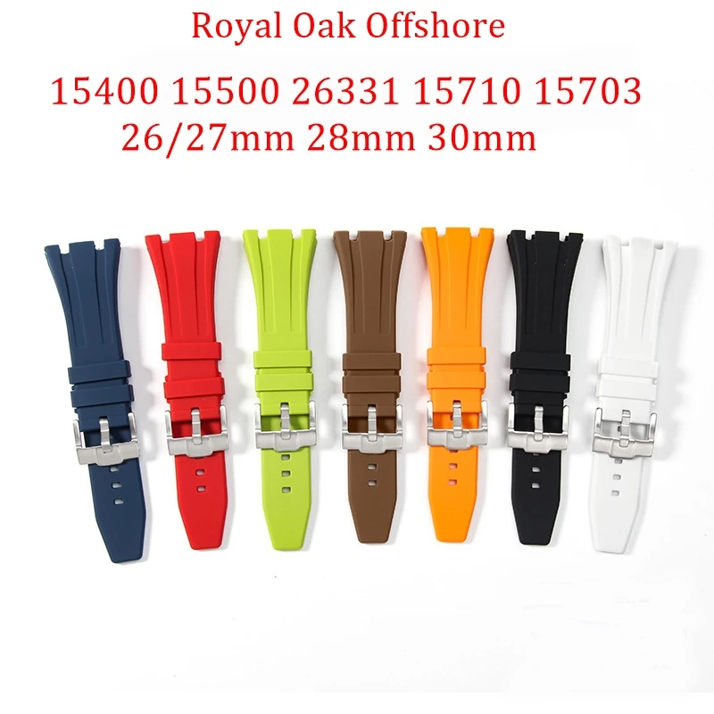 For AP Royal Oak Offshore 15400 15500 26331 15710 15703 26/27mm 28mm 30mm Watch Strap Rubber Band Waterproof Bracelet Wristband