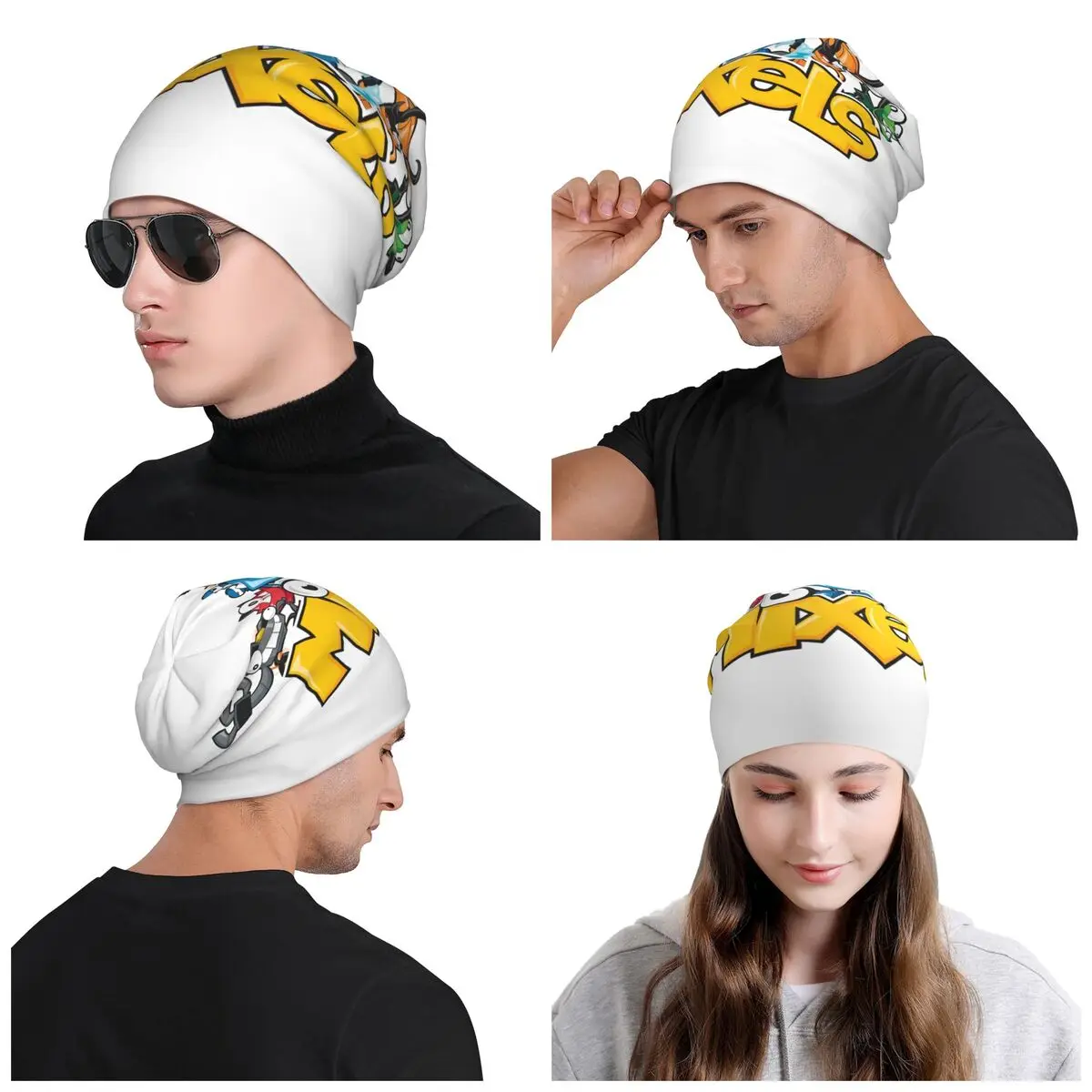 لعبة مختلطة الكرتون بيني قبعات للرجال النساء للجنسين الشارع شتاء دافئ متماسكة قبعة الكبار أنيما الأمريكية التلفزيون بونيه القبعات #6