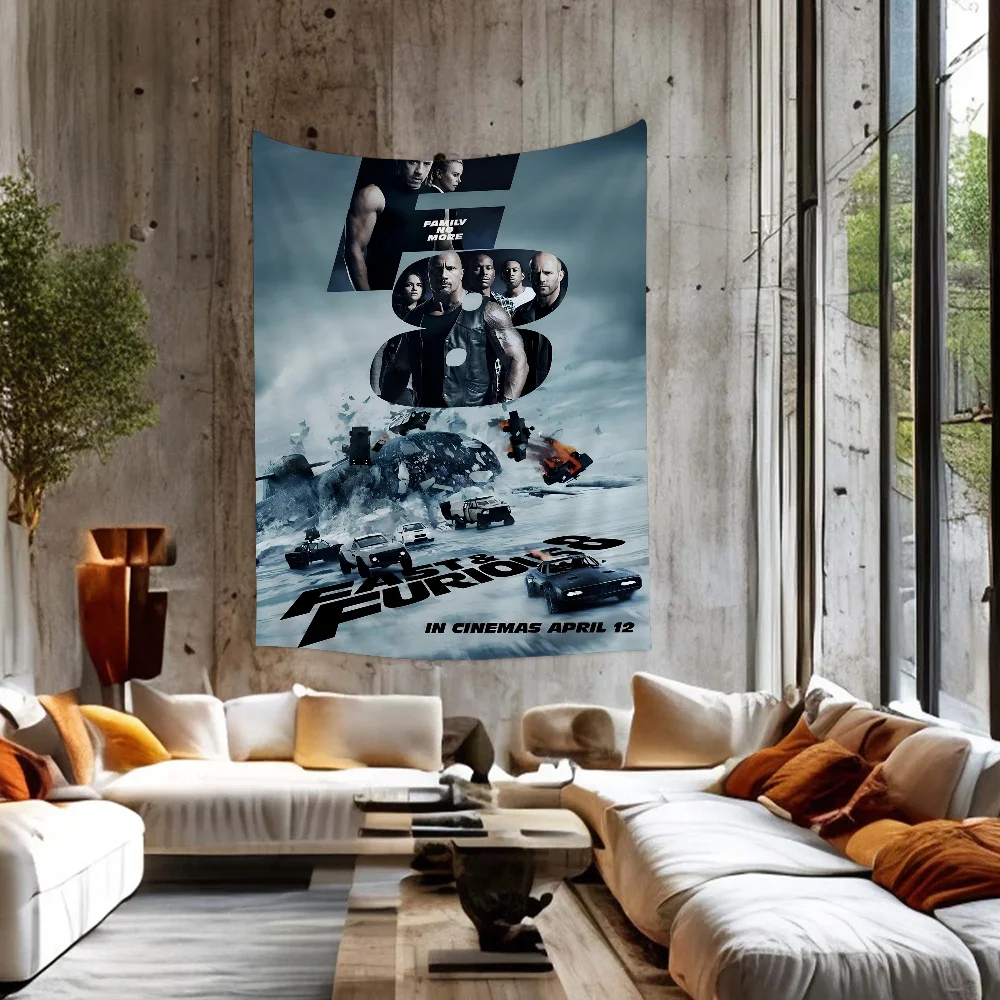 

Movie Fast & Furious Wall Tapestry Hanging Tarot Hippie Wall Rugs Dorm Wall Hanging Sheets