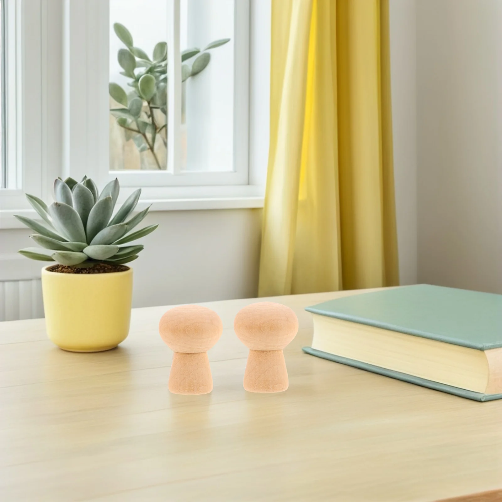 30 szt. Drewniane figurki grzybki do malowania, 4,5 cm x 1 cm, niedokończone, do rękodzieła dla dzieci, DIY, mini ozdoby grzybki do malowania, rękodzieło z drewna do malowania, kształt grzybka