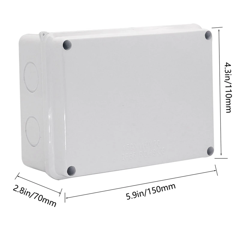 Electrical Box, Outdoor Waterproof Box IP65 Junction Box With Reserved Holes,Project Box Power Cord Enclosure