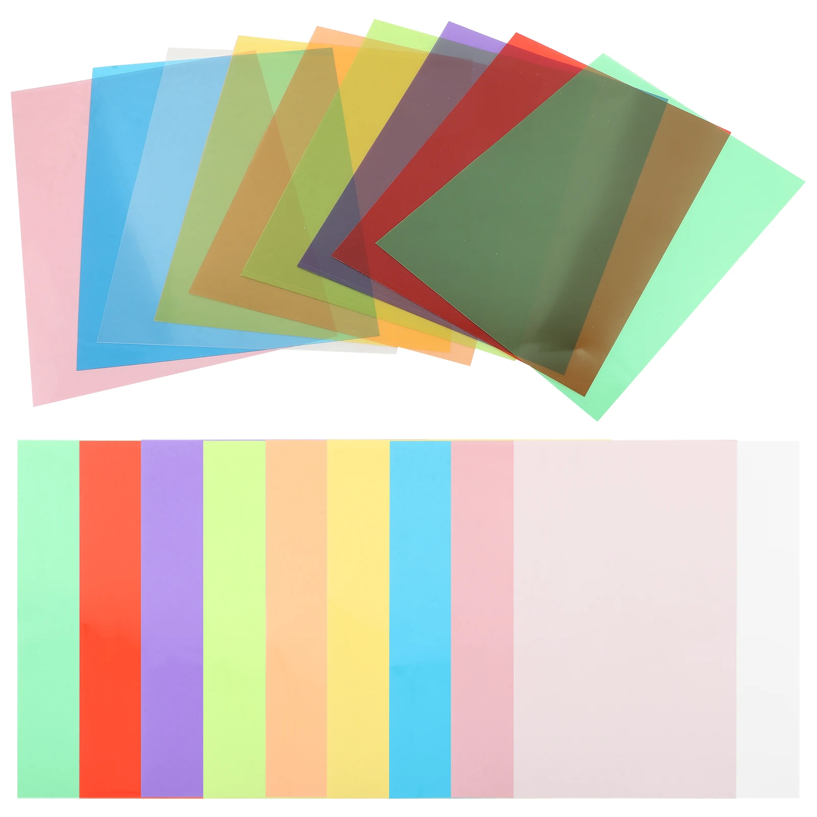 18 Sheets Colored Cellophane Sheets Transparent PVC Craft Material for DIY Projects Multi-Color Craft Supplies