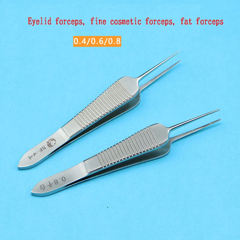 Nano traceless double eyelid tweezers Ophthalmic platform with tooth tweezers burying tool microscopic cosmetic plastic instrume