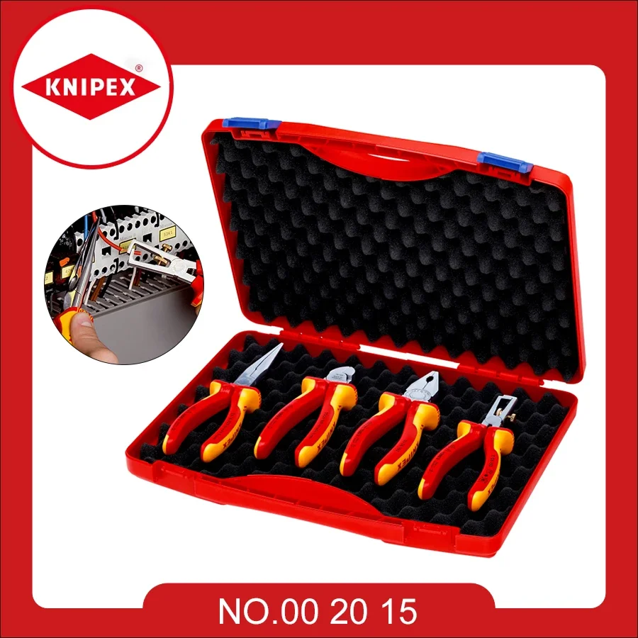 

KNIPEX Box "RED" Electric Set 1 Insulated 1000V Pliers VDE Tools Combination Plier Diagonal Cutter pliers 002015