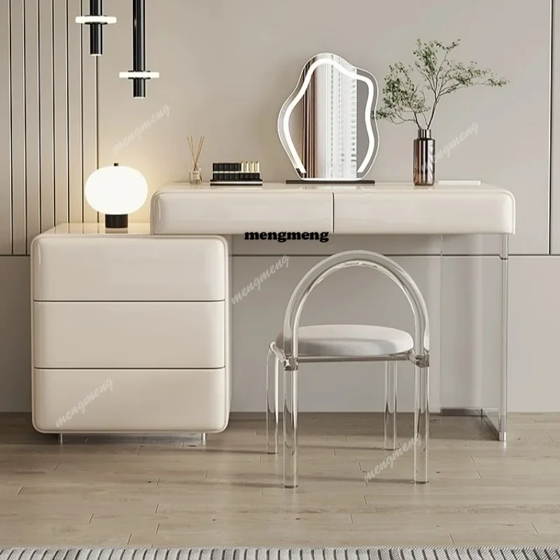 

Simple Italian Style Makeup Vanities Integrated Storage High-end Modern Makeup Vanities Solid Wood Bedroom Furniture Tocador JTM