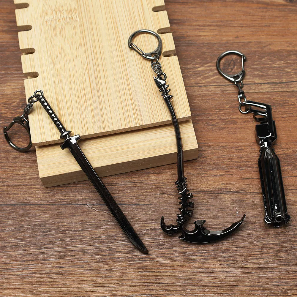 Black Rock Shooter Black Star 01451 Weapon Keychain Black Rock Sword Giant Cannon Death Reaper Sickle Weapon Model