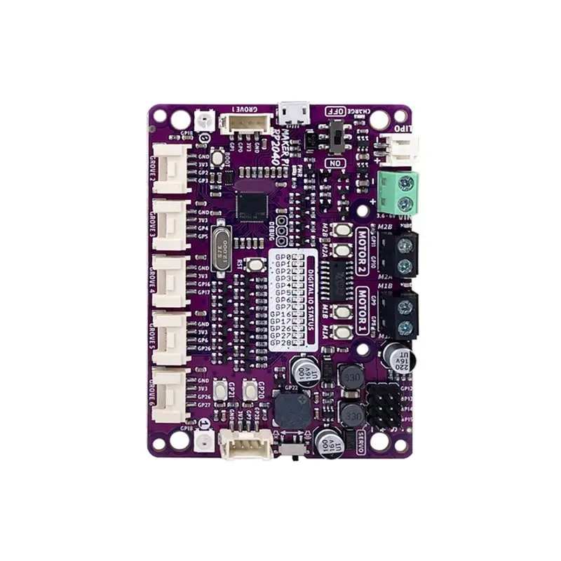 

A52T Raspberry Pi RP2040 Microcontroller Development Board With Onboard Sensors, Grove Ports, USB Power For MAKER PI RP2040