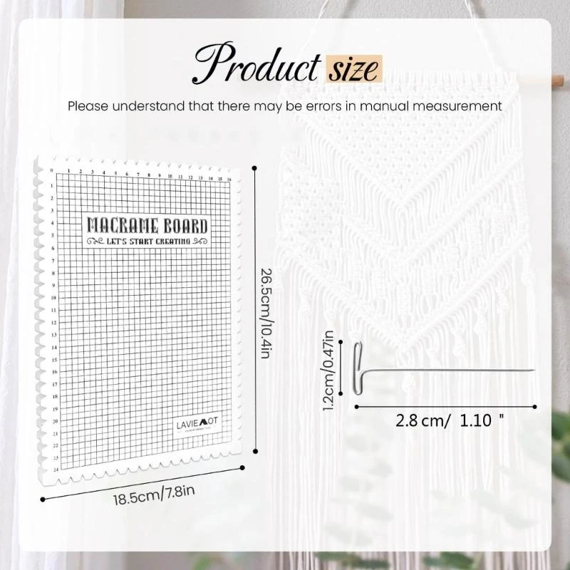 Foam Macrames Board with Needle Set for Bracelet Craft Cord String DIY Knotting view 6