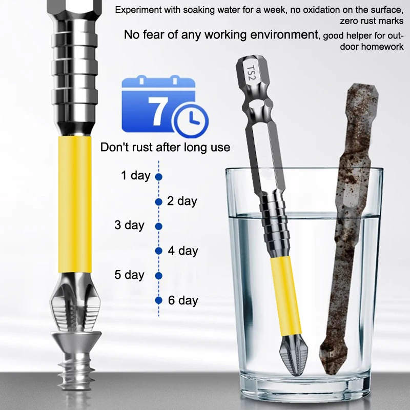 

1Set Magnetic Screwdriver Bit Set Non-Slip Impact Drill Bit 25/50/65/70/90/150mm 1/4 Inch Hexagonal Shank For Electric Drill