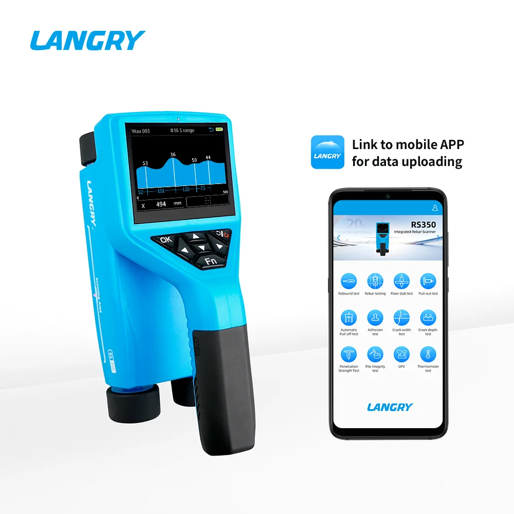 High Accuracy Rebar Locator Detector Concrete Scanning Scanner up to 210mm Deep, for Concrete Structure Inspection