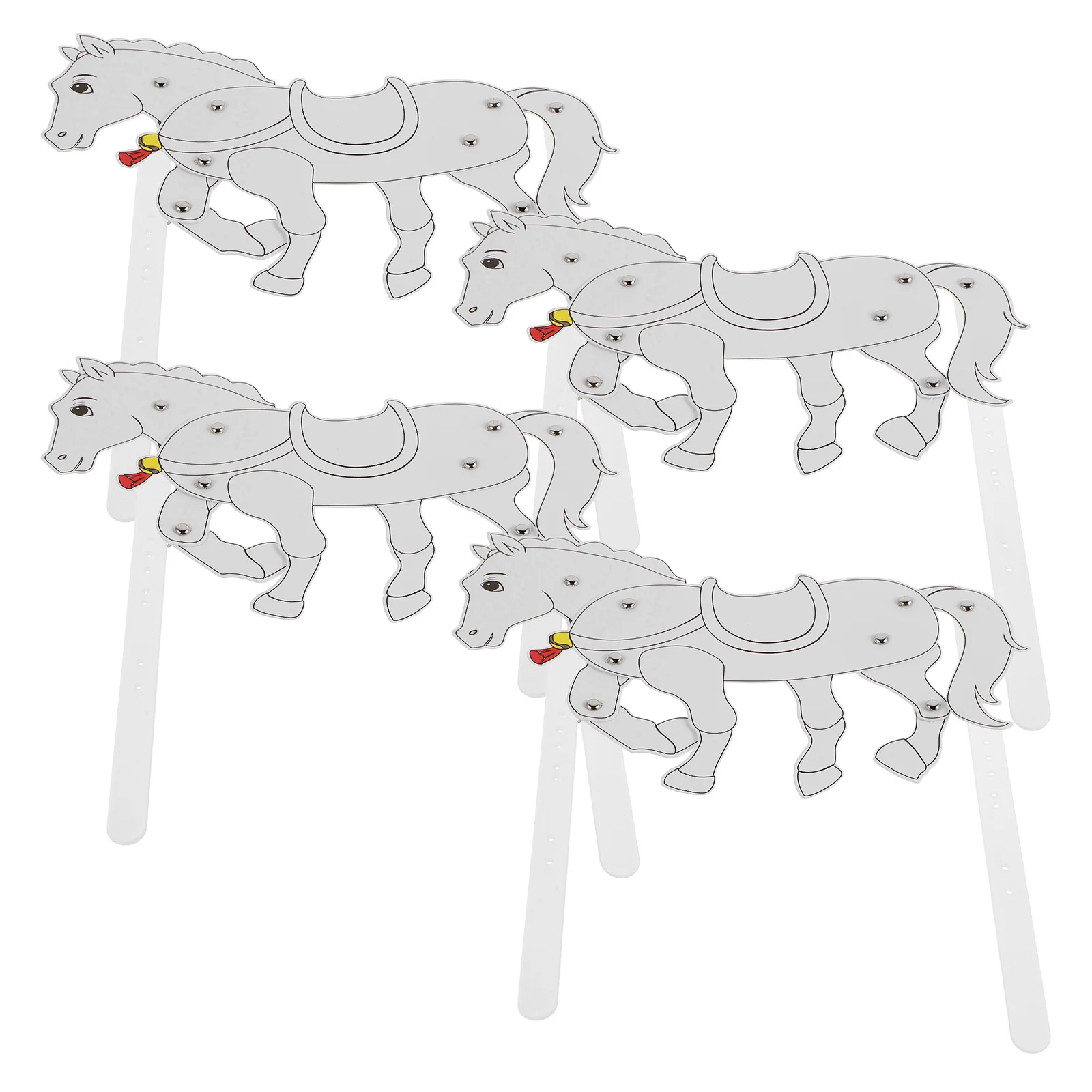 4 Uds. De marionetas de sombra de caballo DIY, artesanía Ideal para niños y adultos, actuaciones cautivadoras, artesanía de sombra de marionetas de caballo