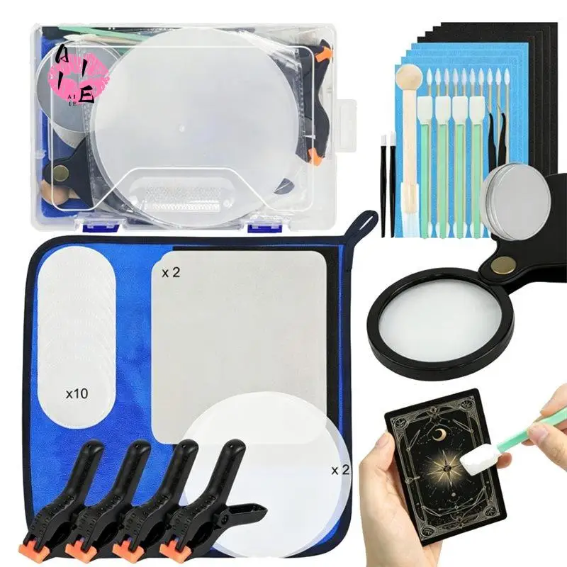A11E-17-In-1 Card Cleaning And Polishing Restoration Kit, Trading Card Cleaning Kit With Fixing Jig And EVA Shaping Foam