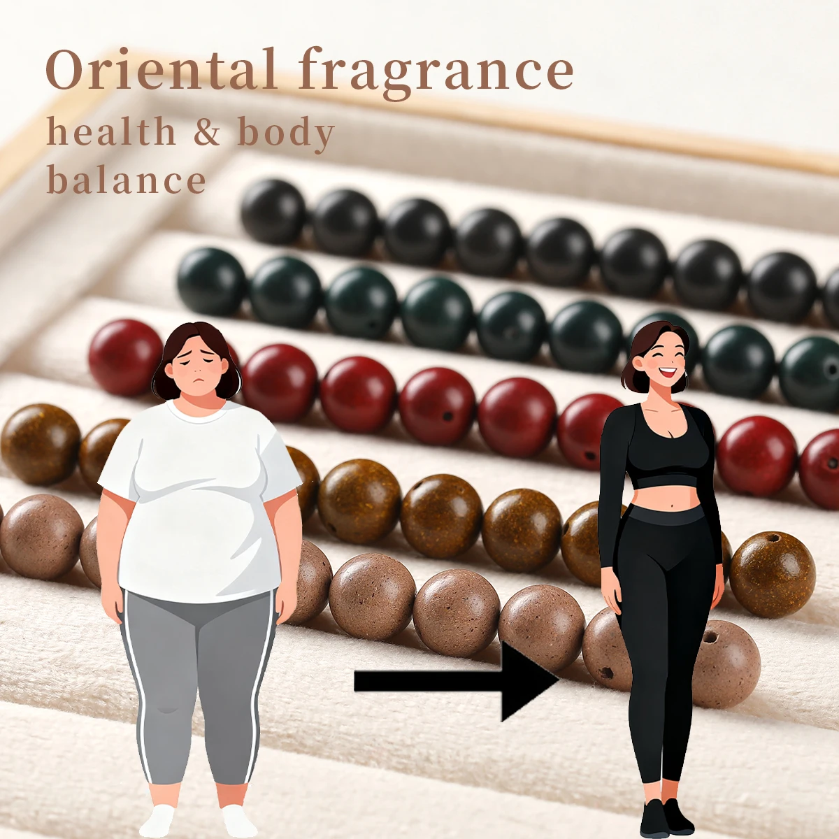10Pcs/lot Chinese Five Elements Incense Fragrance Bead Round Loose Spacer For Jewelry Making DIY Necklace Bracelet Accessory