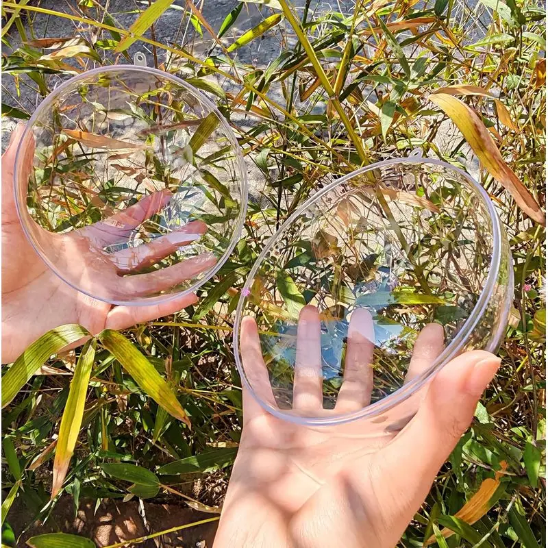 20Pcs Clear Fillable Plastic Half Sphere Ornaments Snap Together Hanging Decor Wedding Party Festival No Power Needed