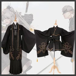 Anime NieR:Automata Cosplay YoRHa 2B 9S Halloween Party Female Male Costume Japanese Kimono