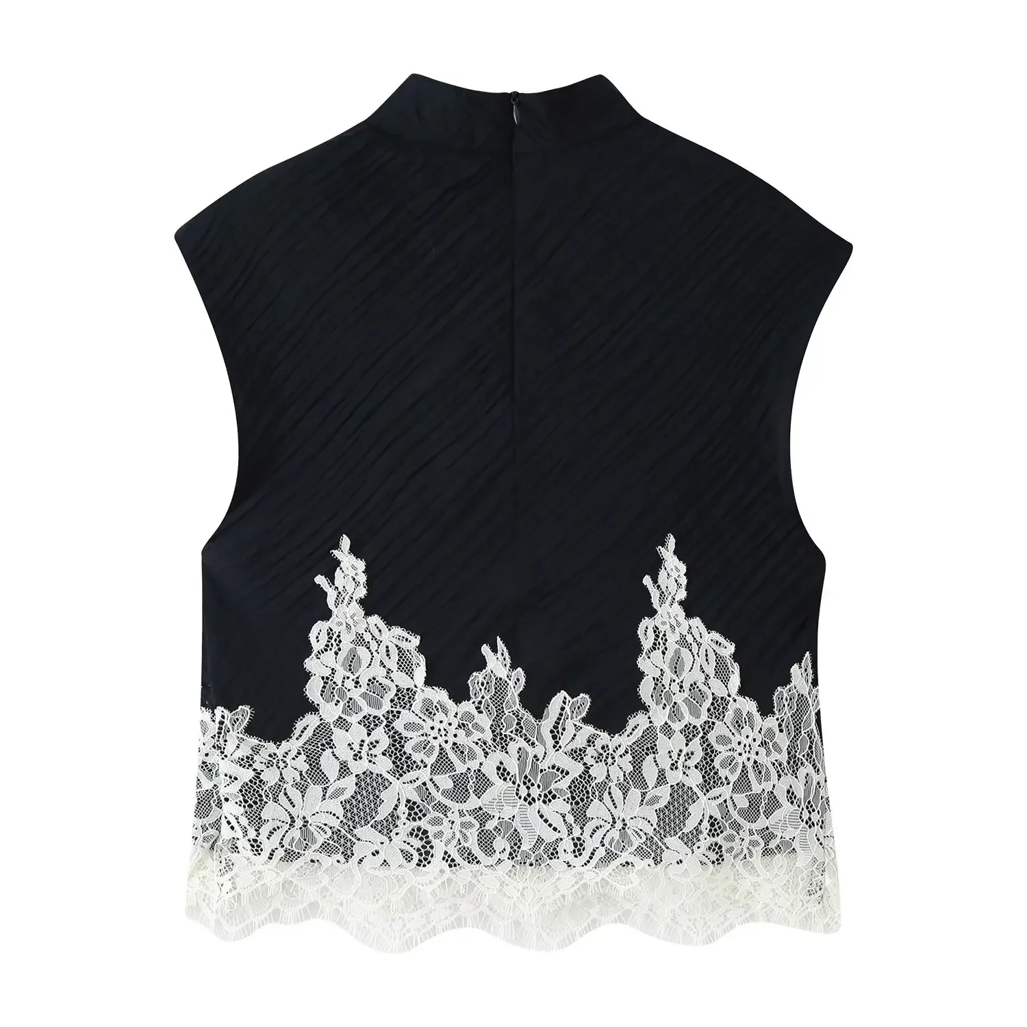 KONDALA Damen Trendiges Party-Spitzen-Patchwork-Rock-Set, Weste, Top, Midi-Rock, Neue Mode 2026 Sommer Herbst Elegantes Urlaubs-Mujer-Set – Detail 5