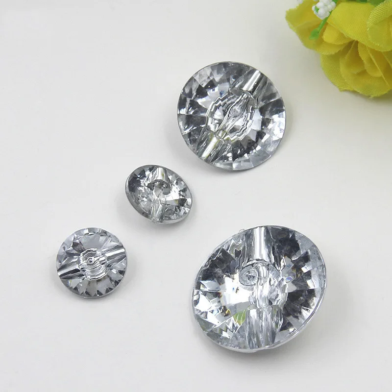 40pcs Rhinestone Buttons Transparent Jewel Buttons Acrylic Crystal Buttons For Coat Jacket Shoe Button Sewing Accessories