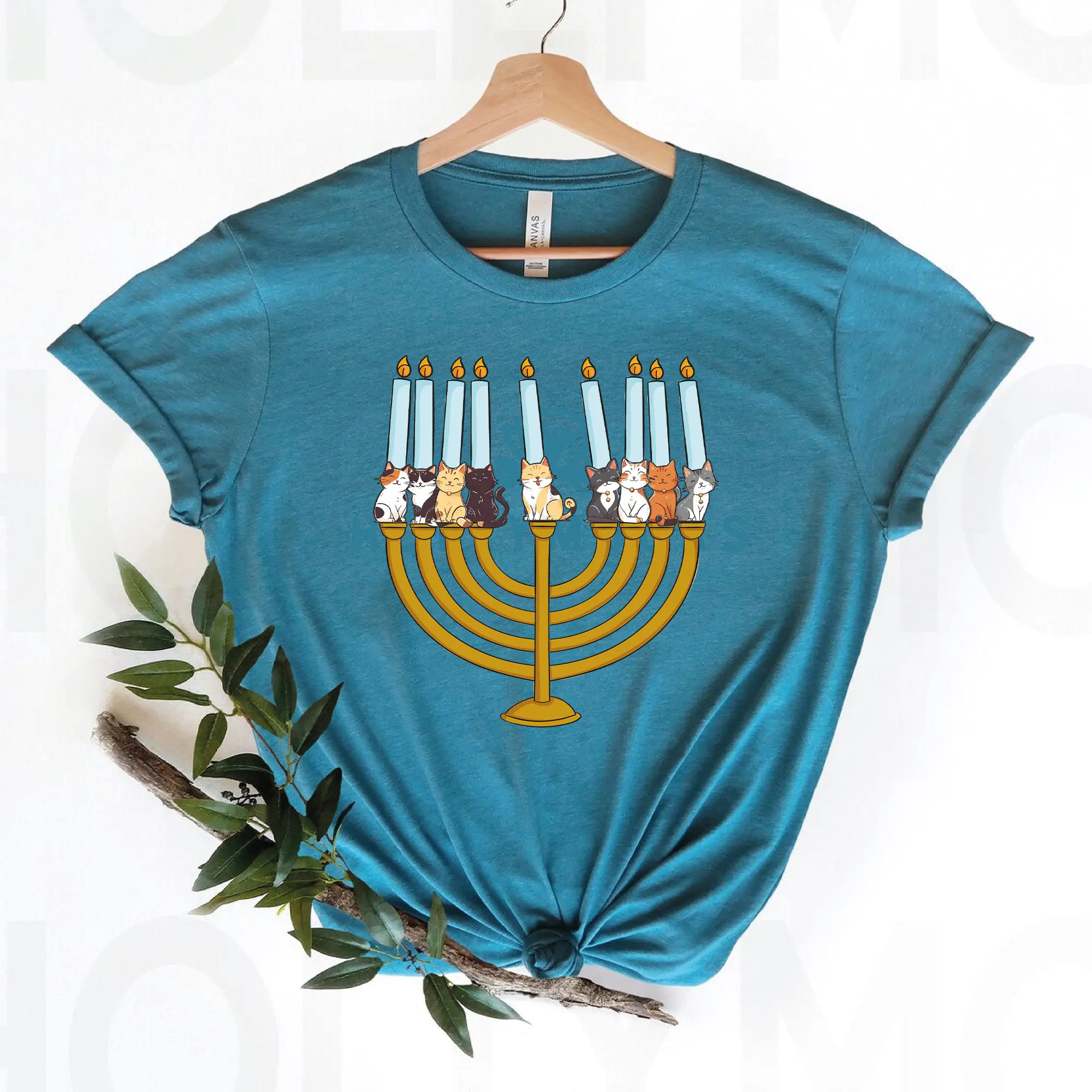 Funny Hanukkah T Shirt Jewish Cat Mom Menorah Meowzel Hannukah Chanukah