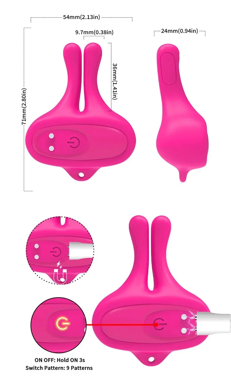 Vibrating Nipple Clamps Vibrator 9 Vibration Modes Magnetic Nipple Stimulation BDSM Adult Sex Toys for Women Couples Pleasure 6