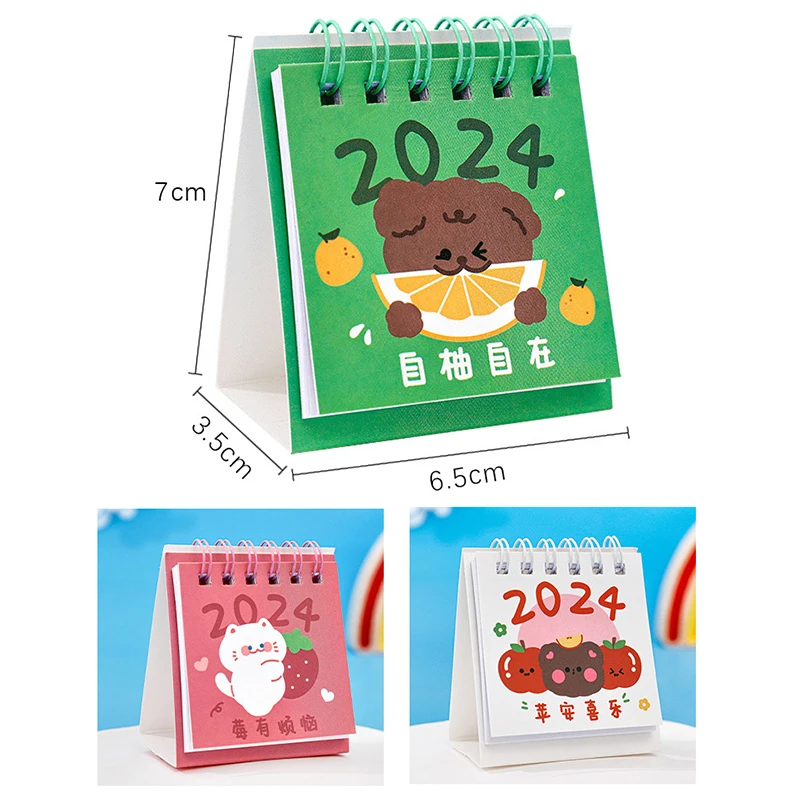 2024 Desktop Small Table Calendar Student Desktop Small Decoration Daily Clock In Self Discipline Small Calendar