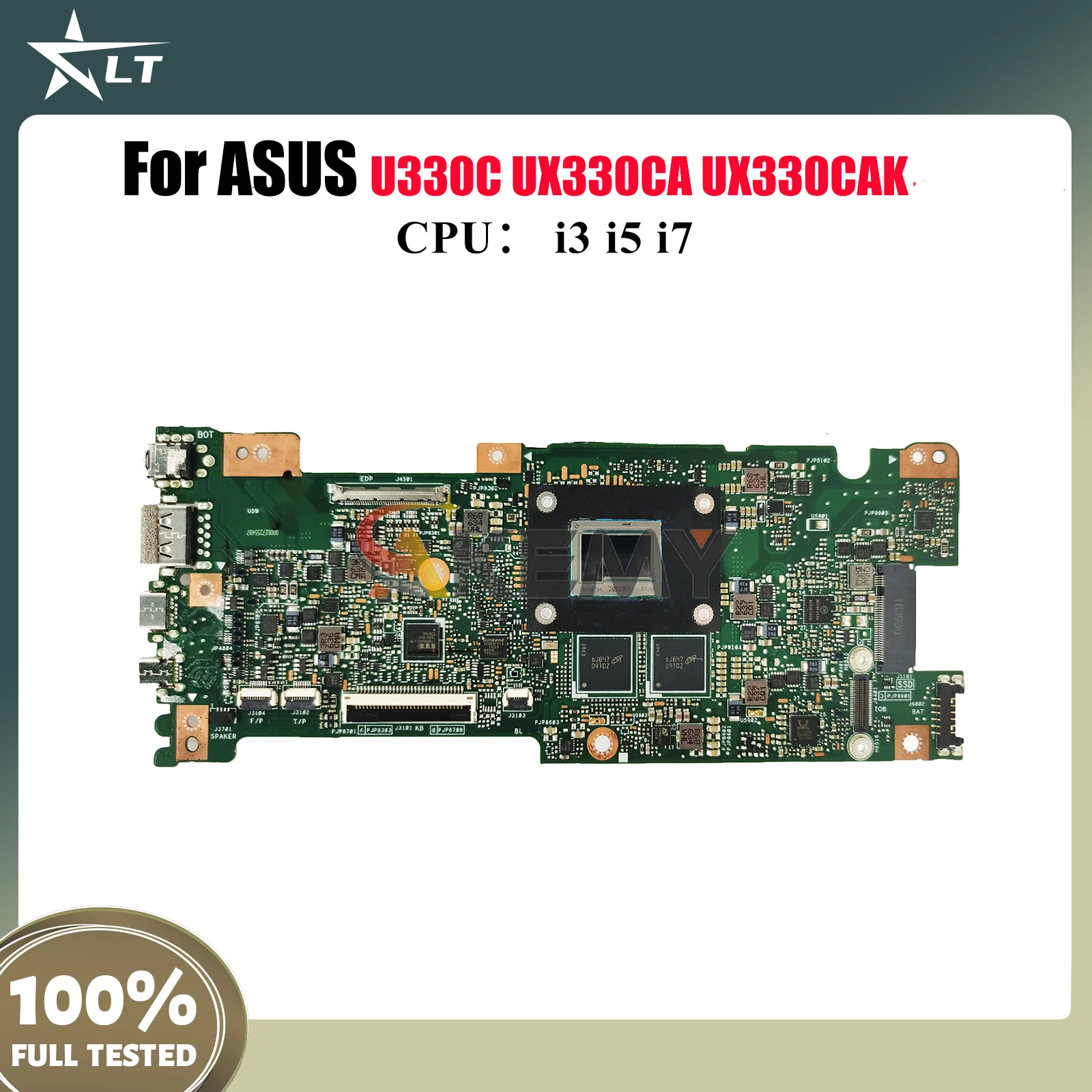 

UX330CA Laptop Motherboard For ASUS ZenBook U330C UX330CAK UX330CA UX330C Notebook Mainboard With i3 i5 i7 CPU 100% tests OK stk