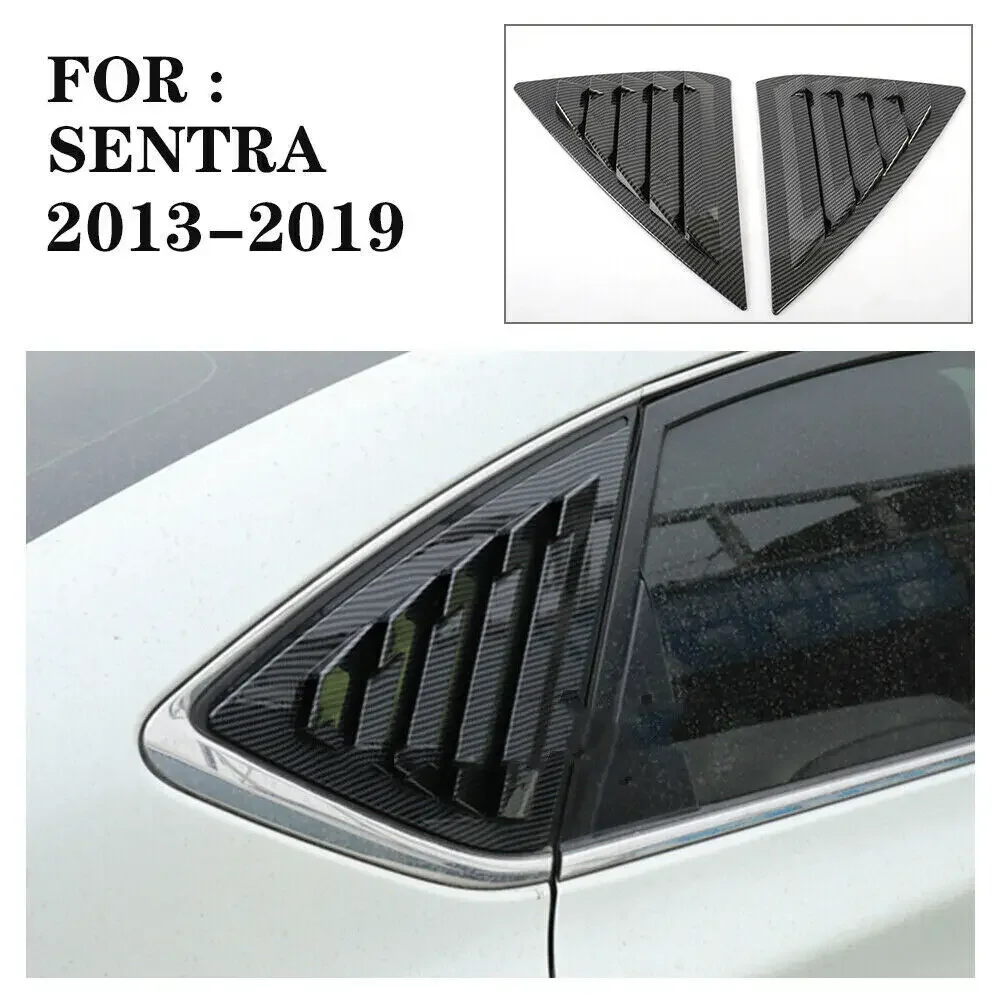 New Carbon Fiber Window Louver Vent Cover For Nissan Sentra Sedan 2013-2019