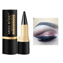 olid Eyeliner Cream, Black Eyeliner Gel Stick, Fast Drying Waterproof Eyeliner, Dual Use For Dark Lip Liner Pen