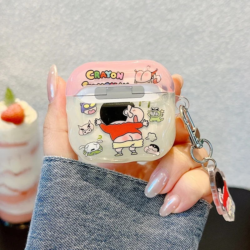 Niedliche Crayon Shin-chan Gesäß-Kopfhörerhülle, Kopfhörerhülle für AirPods 1, 2, 3, Pro, 4, Pro2, 2. Pro3, kabelloses Bluetooth-Headset ﻿