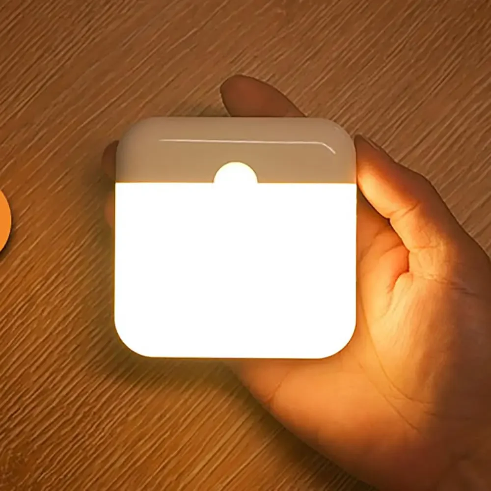 LED Induction Night Light, Wireless USB Charging Human Body Induction Wall Light Bedroom Corridor Cabinet Bathroom Night Light