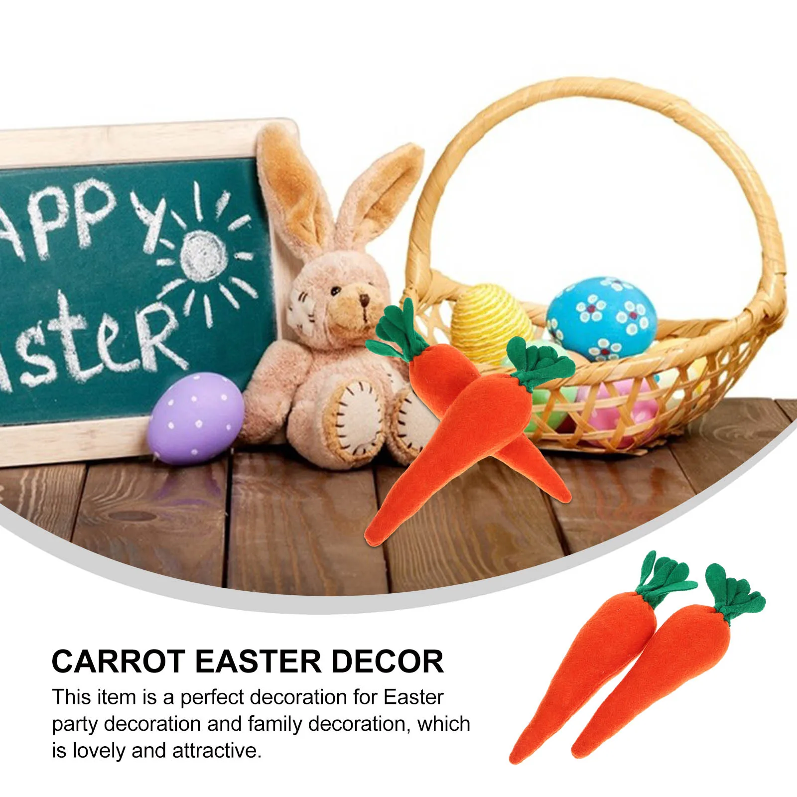 

2pcs Artificial Easter Carrots Fabric Simulation Carrot Decorations For Party Home Diy Crafts Hanging Wall Door Mantel Decor