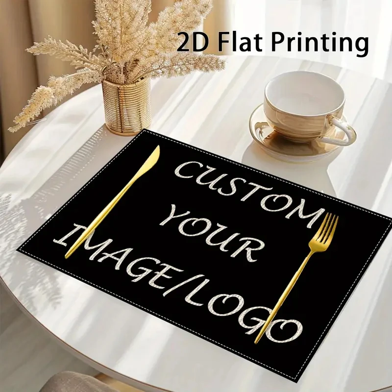 1PC Easter and Ramadan, Valentine's Day Custom Photo Sign Placemats, Holiday Family Gathering Dinner Home Decor 2D Printed