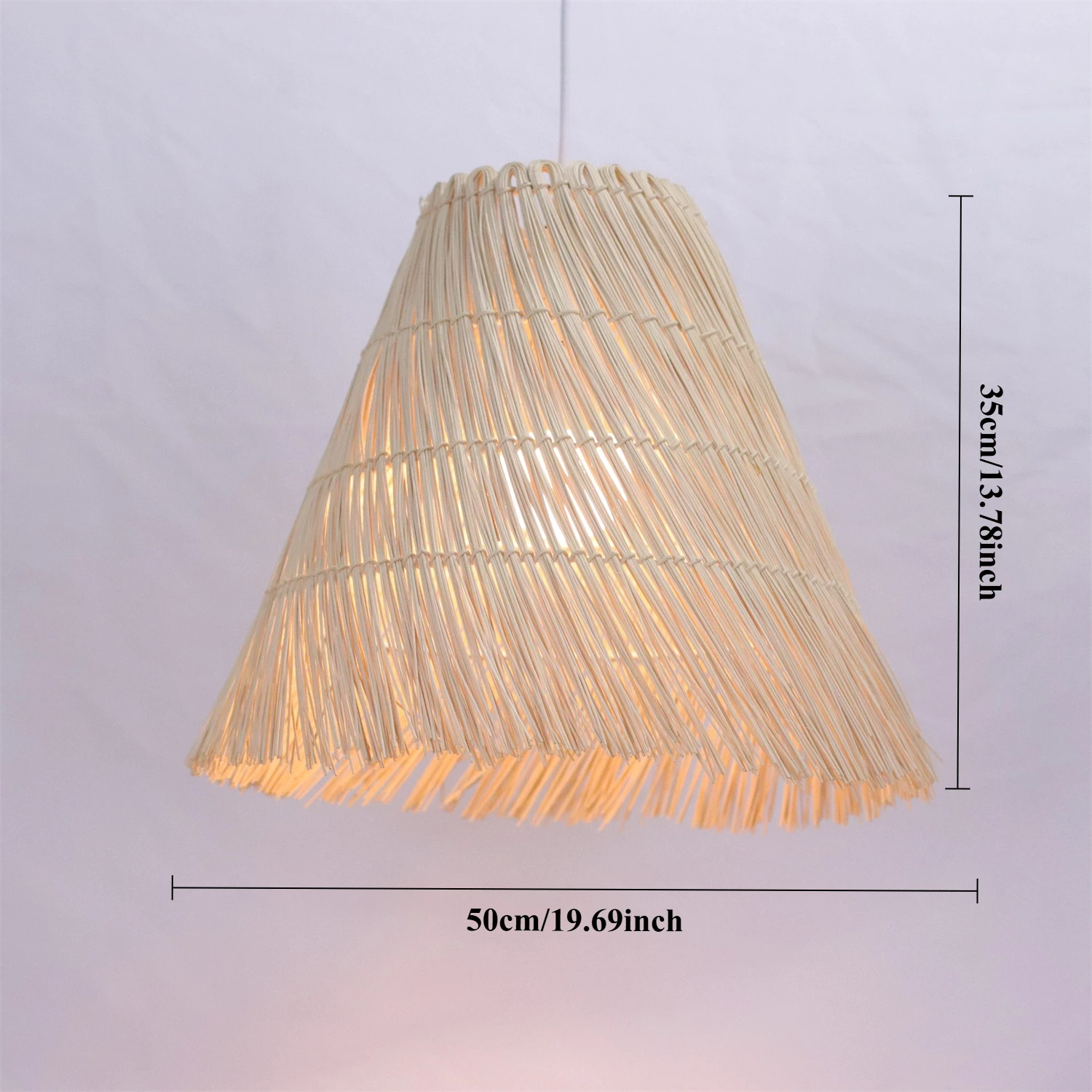 50CM Handgeweven Rotan Led Kroonluchter Japanse Wabi Sabi Restaurant Hanglamp Thuis Kamer Decor Retro Hanglampen Armatuur