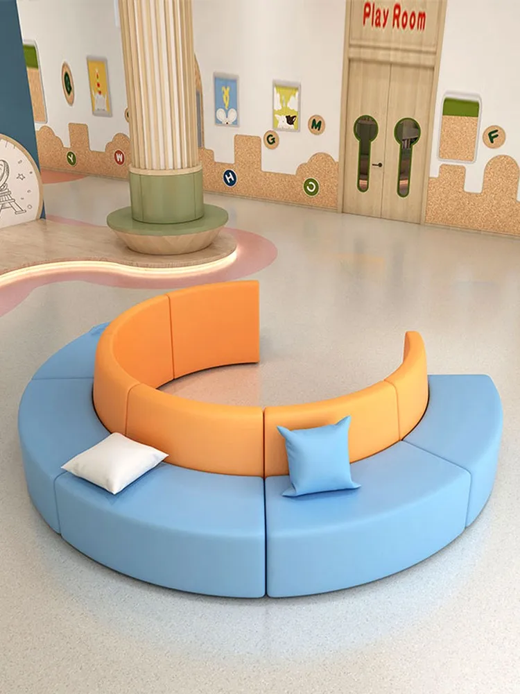 

Creative rest area Leisure sofa Coffee table combination Simple S arc leather reception Waiting office