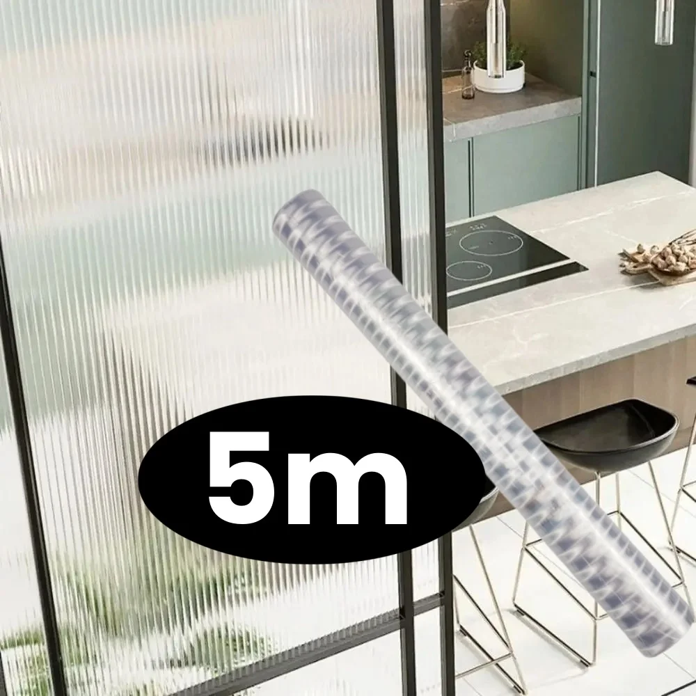 Reeded Glass Window Privacy Film Anti-peep Shading Glass Frosted Film Opaque UV Protection Static Stripe Decorative Window Film