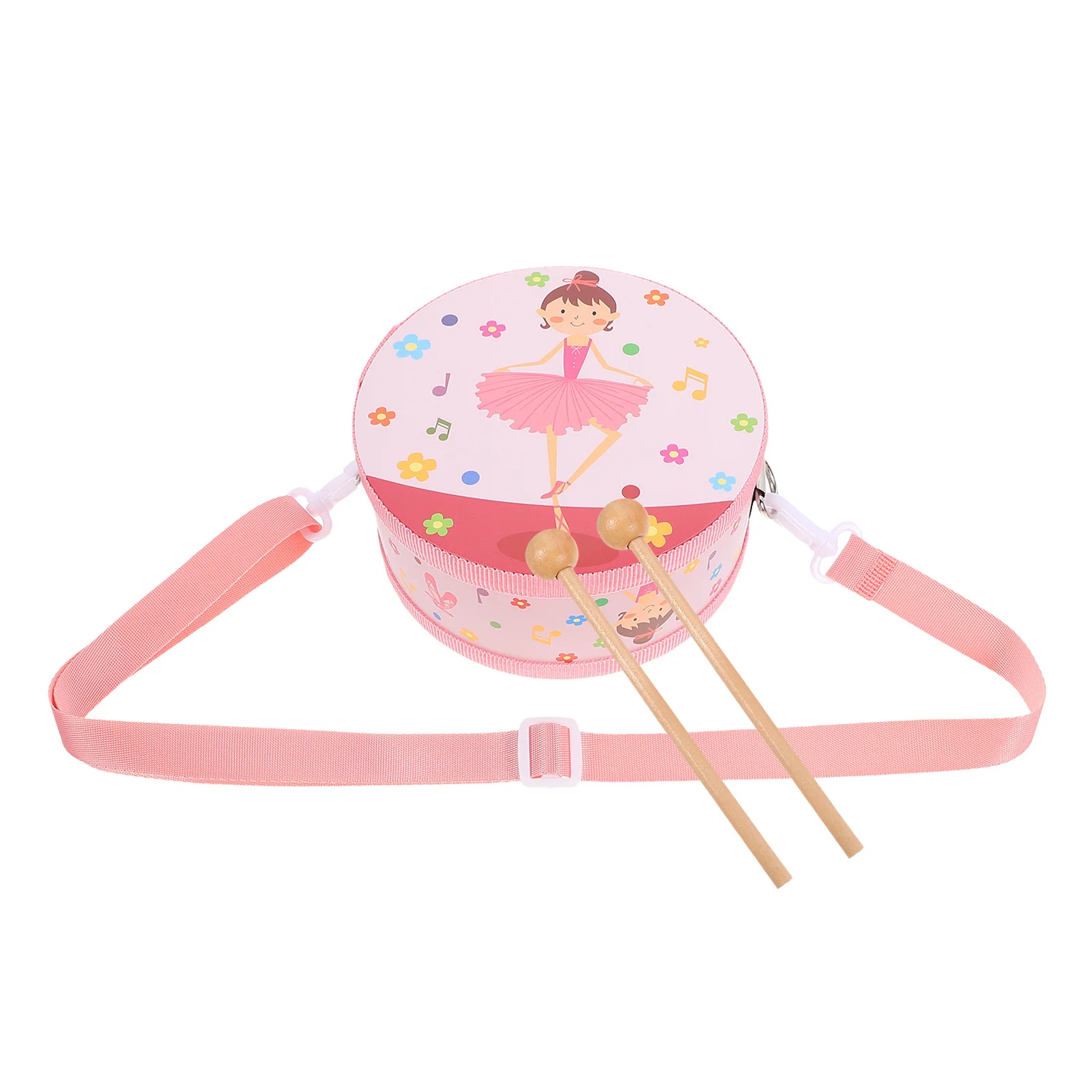1Set Wood Hand Drum Kids Durable Materials Practical Drumstick Perfect Performances Music Festivals Drum Toys for Baby