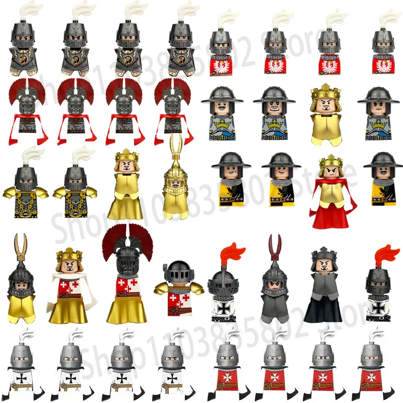 

12Pcs/Set MOC Historical Medieval Sparta Heroes Crusader Roman Soldiers Building Blocks Military Action Figures Bricks Toys Kids