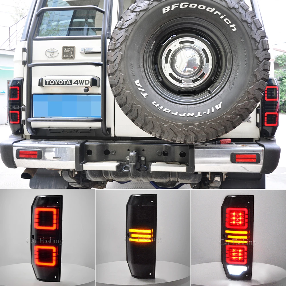 Car LED Tail Lights Rear Lamp Brake Reverse Dynamic Turn Signal Taillight For Toyota Land Cruiser LC70 LC71 LC76 LC77 LC78