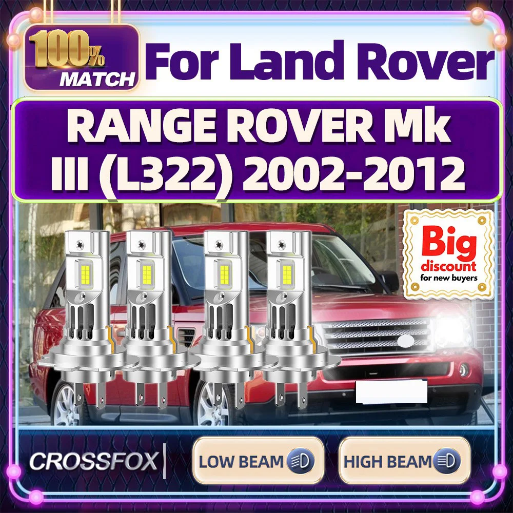 

CROSSFOX【For Land Rover RANGE ROVER Mk III (L322) 2002-2012】Canbus Car LED Headlight Bulb Turbo Ultra Bright Headlamp Ampoules