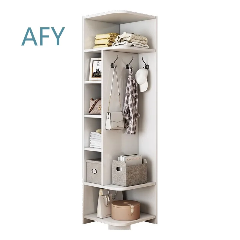 Corner Cabinet Shelf for Home Living Room Bedroom Wardrobe Triangle Floor Standing Storage Organizer Space Saving Corner Unit