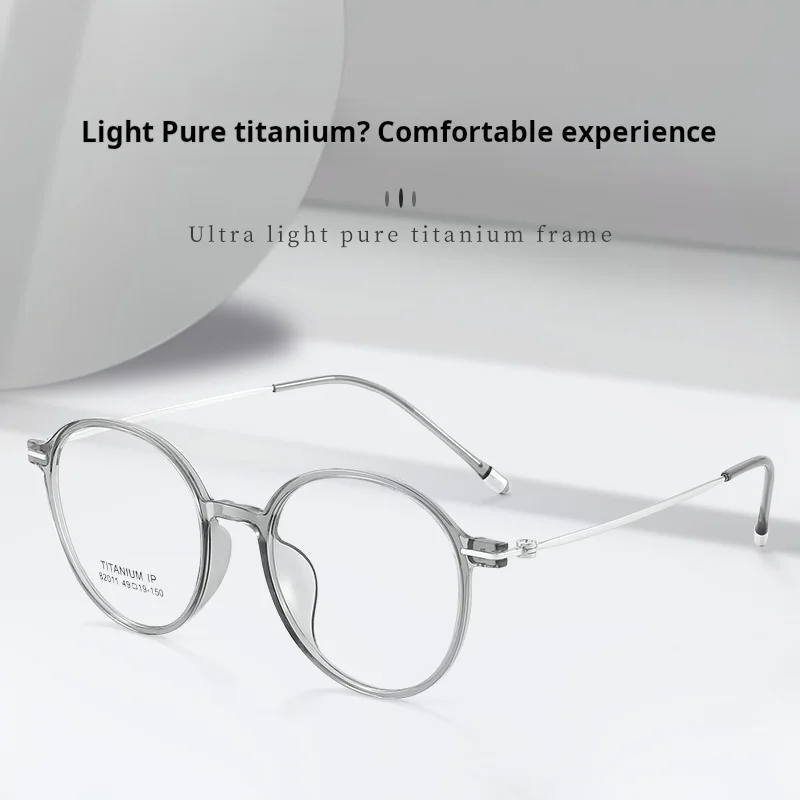 TFTB خفيفة للغاية 6 جرام ريترو نظارات دائرية للرجال والنساء أنيق TR90 سبائك التيتانيوم النظارات الطبية البصرية الإطار 8201 #3