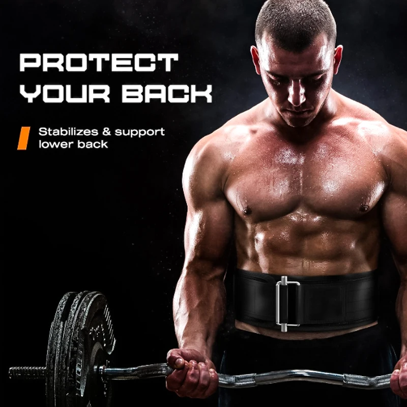 Self-Locking Weightlifting Belt for Men Women Lifting Waist Protection for Powerlifting Cross Training Squats Gym Deadlift Belt